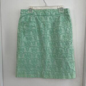 Lime Green Brocade skirt with pockets